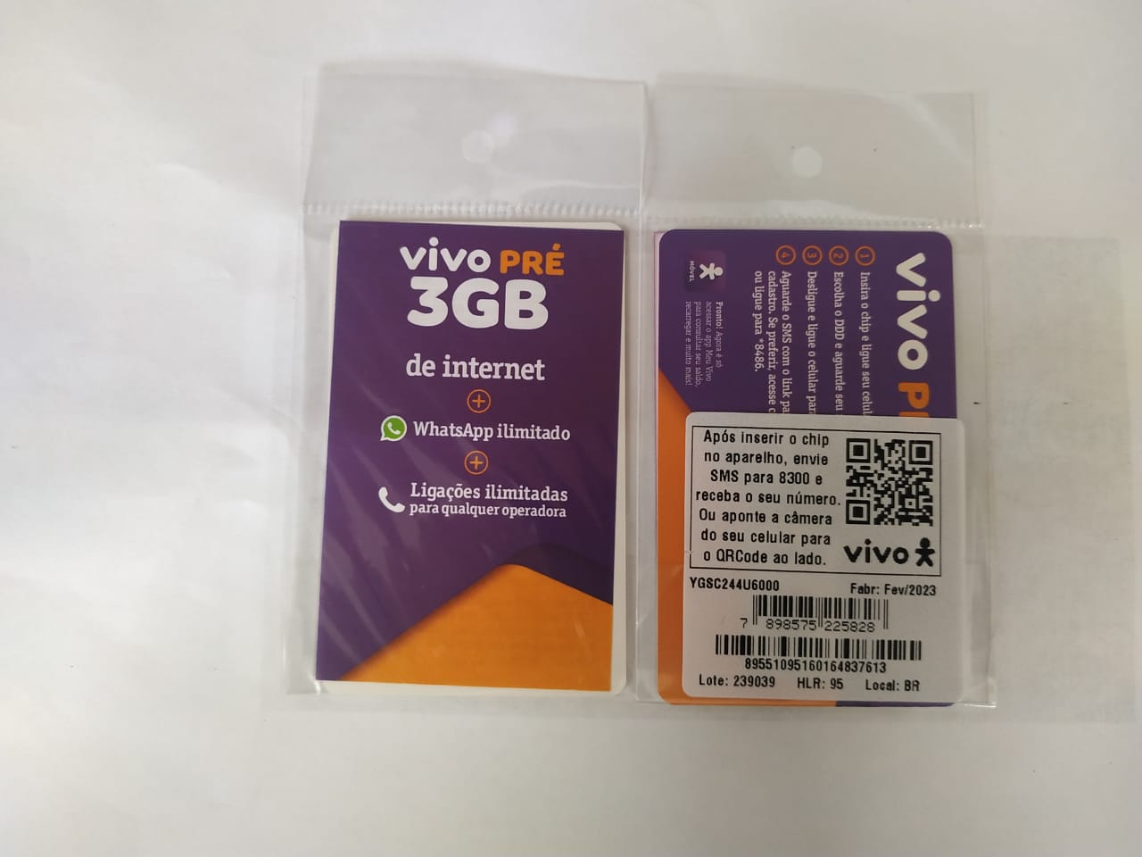  - Chips - Central - unidade    Cod. CHIP VIVO SEM RECARGA